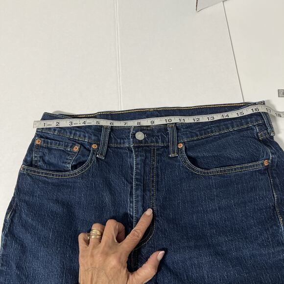 Levis 527 Jeans Mens 34x32 Blue Mid Rise Dark Wash Bootcut Denim Cowboy Western - Picture 9 of 12